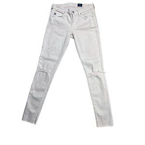 AG ADRIANO GOLDSCHMIED Light Pink The Legging Ankle Distressed size 25